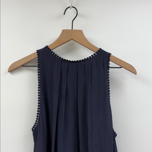 Anthropologie Maeve 1920s Sequin Fringe Sleeveless Swing Gauze Dress Navy 4 - Picture 7 of 10